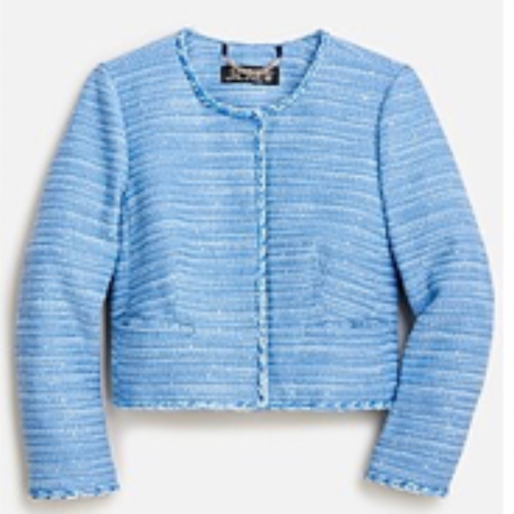 *NWT* J. Crew Light Blue Cropped Tweed Blazer